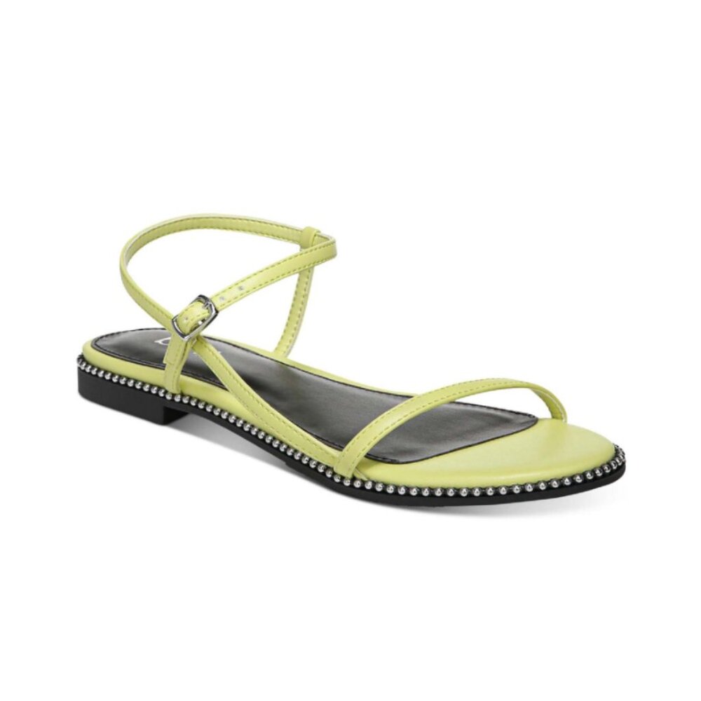 Bar III Pami Strappy Flat Sandals Citron NIB Sz 9.5 M